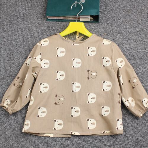 儿童纯棉罩衣宝宝吃饭围兜婴幼儿100%全棉套棉衣袄防脏画画反穿衣