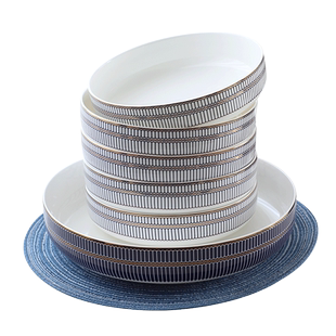 骨瓷窝盘盘子菜盘家用白色汤盘餐具碟子蒸鸡蛋羹陶瓷餐盘深盘圆型