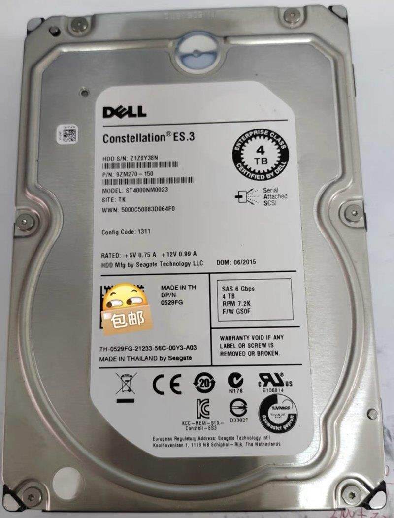 4TB 4T SAS 7200 128MB ST4000NM0023 NM0034 25服务器硬盘怎么看?