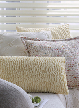 软乎乎黄色抱枕客厅沙发靠枕少女心长方形腰枕套阳台飘窗床头靠垫