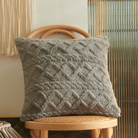Plush Nordic-style ins cushions, sofa cushions, living room backrest cushions, white cream-style pillowcase without core on the bed thumbnail 5