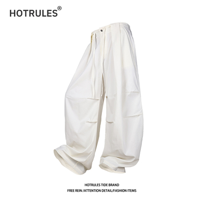 秋季新款宽松垂感百搭弯刀阔腿裤