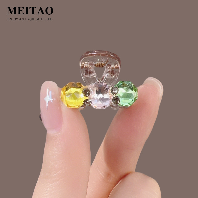 精致可爱彩色水晶迷你小公主头夹小号抓夹韩国侧边夹刘海发夹扎夹