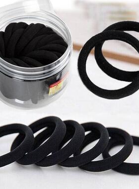 无缝头绳高弹力耐用发绳橡皮筋成人无痕发圈女高马尾黑色胶圈皮套