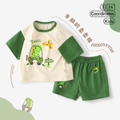 套装 纯棉婴儿衣服幼儿2026新款 男童夏装 女童短袖 宽松 薄款 宝宝夏季