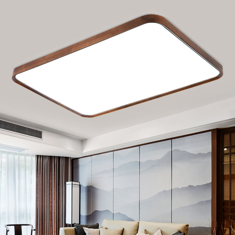 新中式led实木吸顶灯胡桃木色客厅卧室餐厅书房茶室农家乐办公室