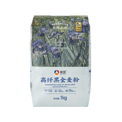 新良大师黑全麦高筋粉1kg*5全麦