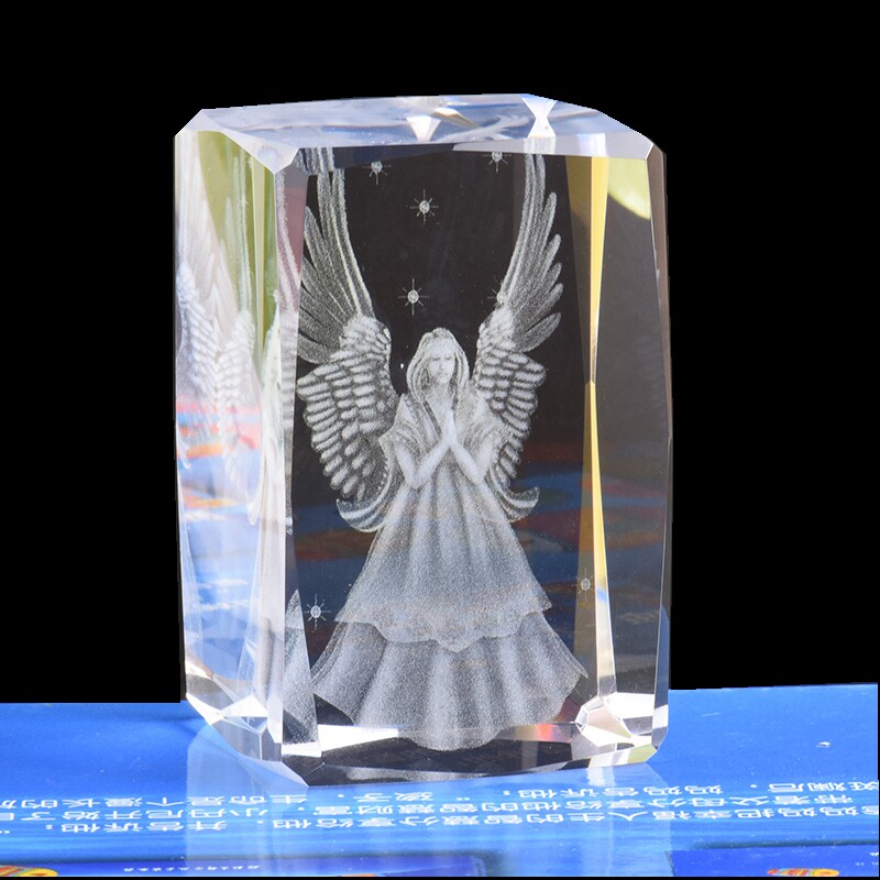 水晶内雕定制K9摆件定做3D激光雕刻建筑照片设备模型纪念奖座礼品