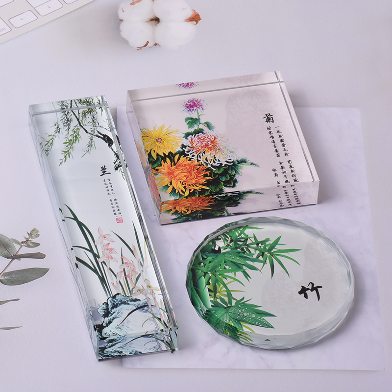 水晶玻璃镇纸文房四宝
