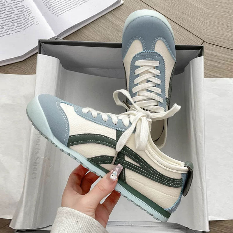 德训鞋女款2026春夏新款女鞋薄款透气复古小白阿甘鞋运动休闲板鞋