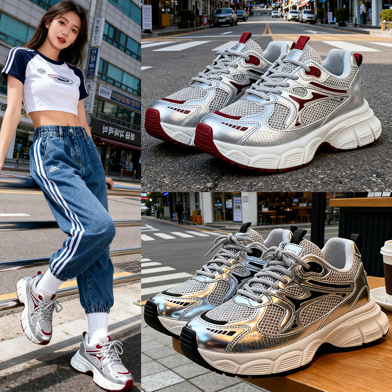 超好看休闲鞋子爆款轻便运动鞋女款韩版女秋季新款百搭厚底老爹鞋