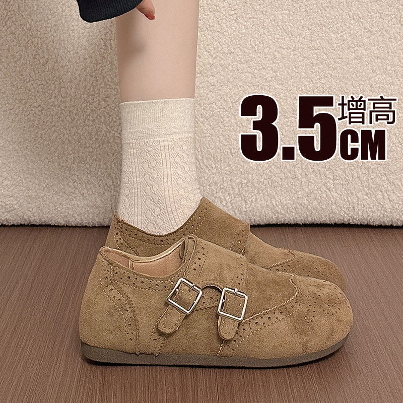 厚底内增高勃肯鞋女2026新款春夏季女鞋子复古爆款单鞋休闲乐福鞋