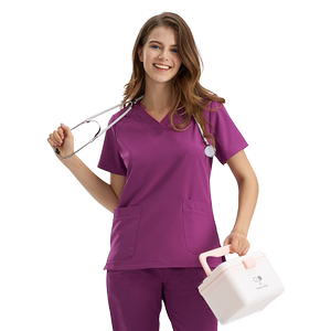 洗手衣女弹力速干手术衣夏短袖洗手服手术室刷手服口腔医生工作服