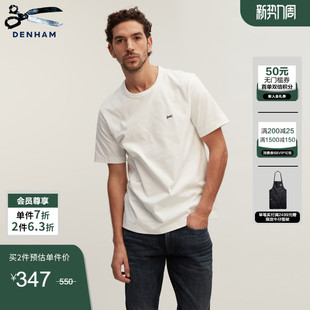 运动风LOGO短袖 简约热销款 T恤男黑白 经典 DENHAM男女同款