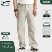 RAG 休闲宽松微锥中腰灰色剪刀牛仔裤 DENHAM春夏季 男士