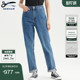 DENHAM热销简约百搭蓝色水洗宽松高腰老爹剪刀牛仔裤 女GINZA