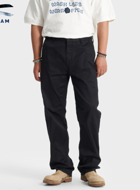 DENHAM2025年秋季男士商务休闲宽松百搭黑色直筒休闲裤DAGGER