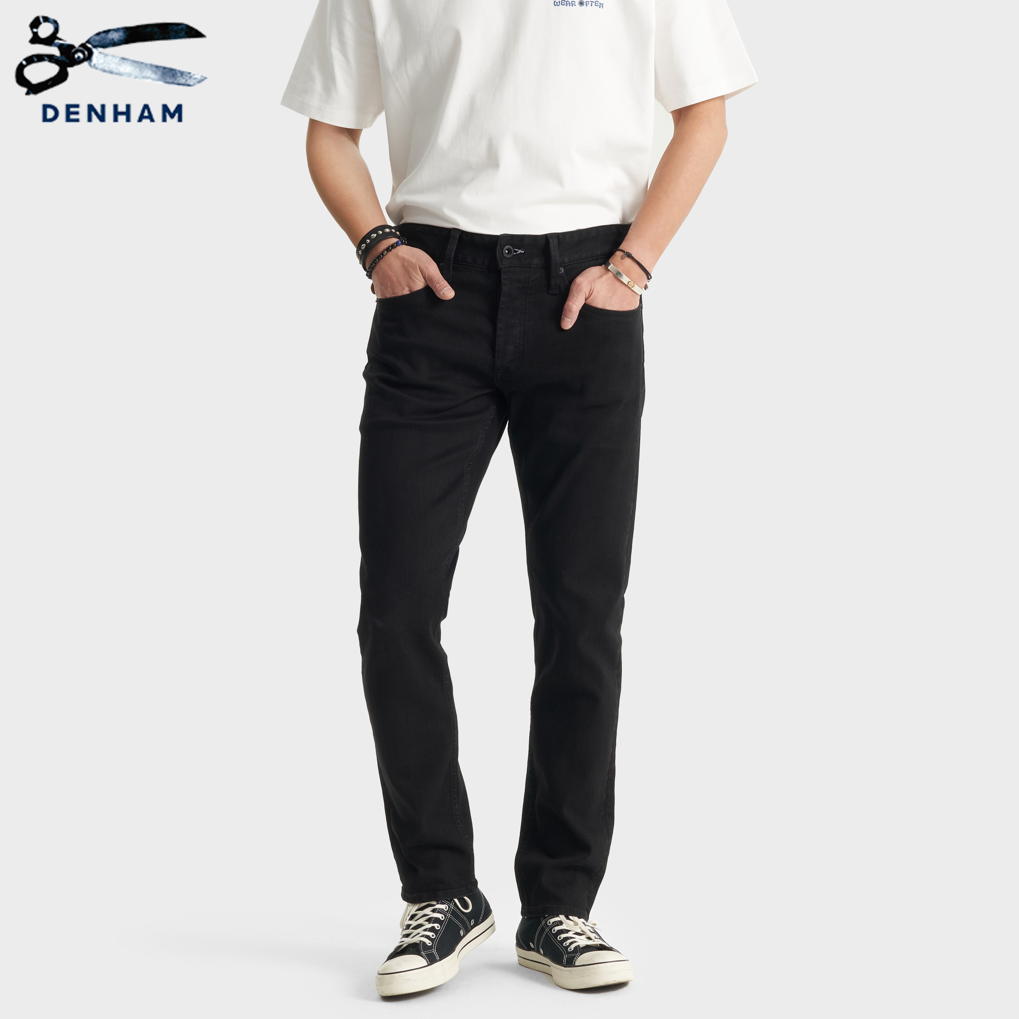 DENHAM意大利Candiani修身牛仔裤