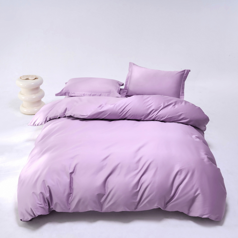 50支双股贡缎长绒棉素色紫套件