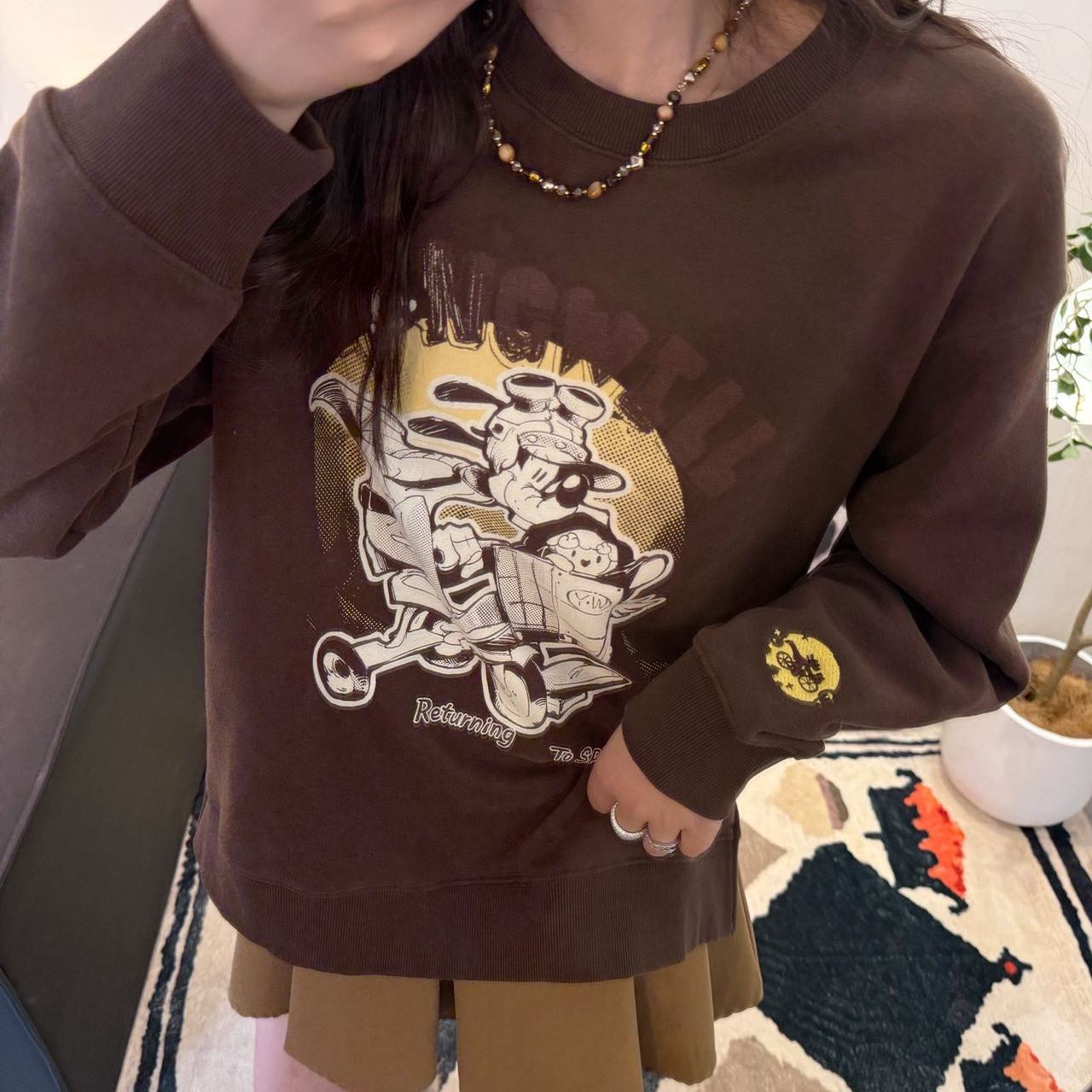 自行车狗狗加绒印花卫衣长袖