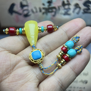 高端蜜蜡三通配饰套装文玩手串配珠配件背云弟子珠手链108佛珠diy