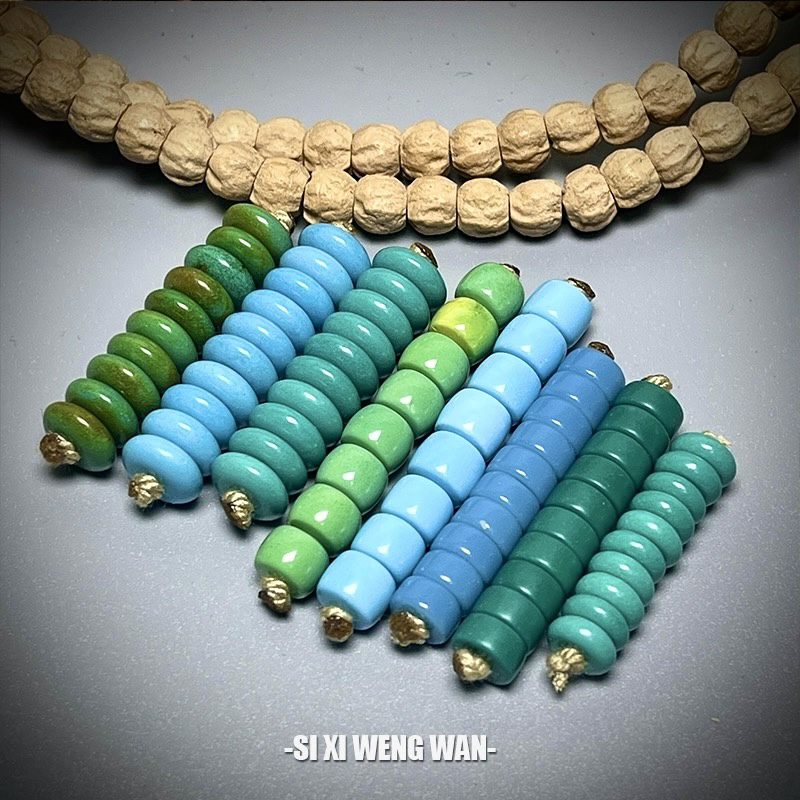 绿松隔片系列-6-8mm精工隔珠配饰-DIY文玩手串算盘珠菩提搭配