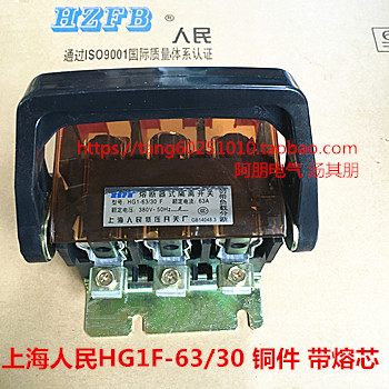 上海人民科技熔断器式隔离开关HG1F-63/30铜件带熔芯