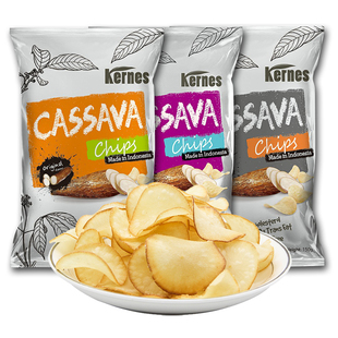 印尼进口克恩兹木薯片150g袋包芝士烧烤薯片解馋休闲小吃网红零食