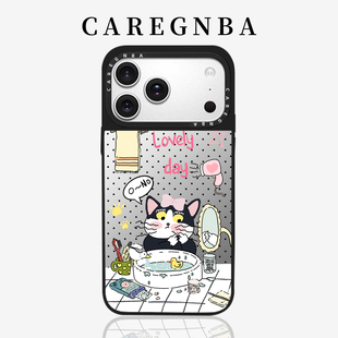CAREGNBA联名容貌焦虑适用苹果17ProMax手机壳iPhone16pro全包ai按键15pro防摔14plus磁吸13防摔12/11/XR镜面