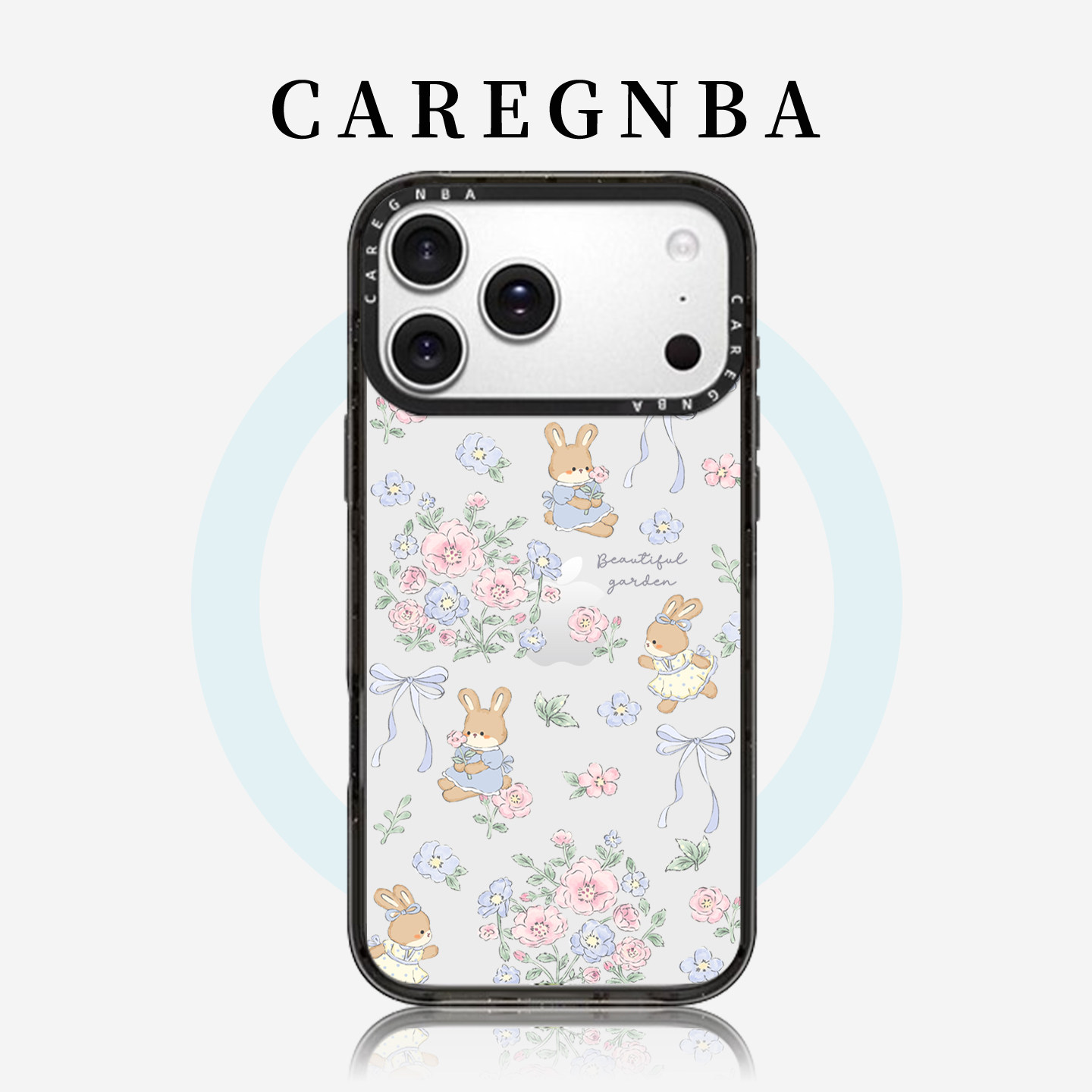满屏玫瑰丝带兔兔适用苹果17ProMax手机壳iPhone16p
