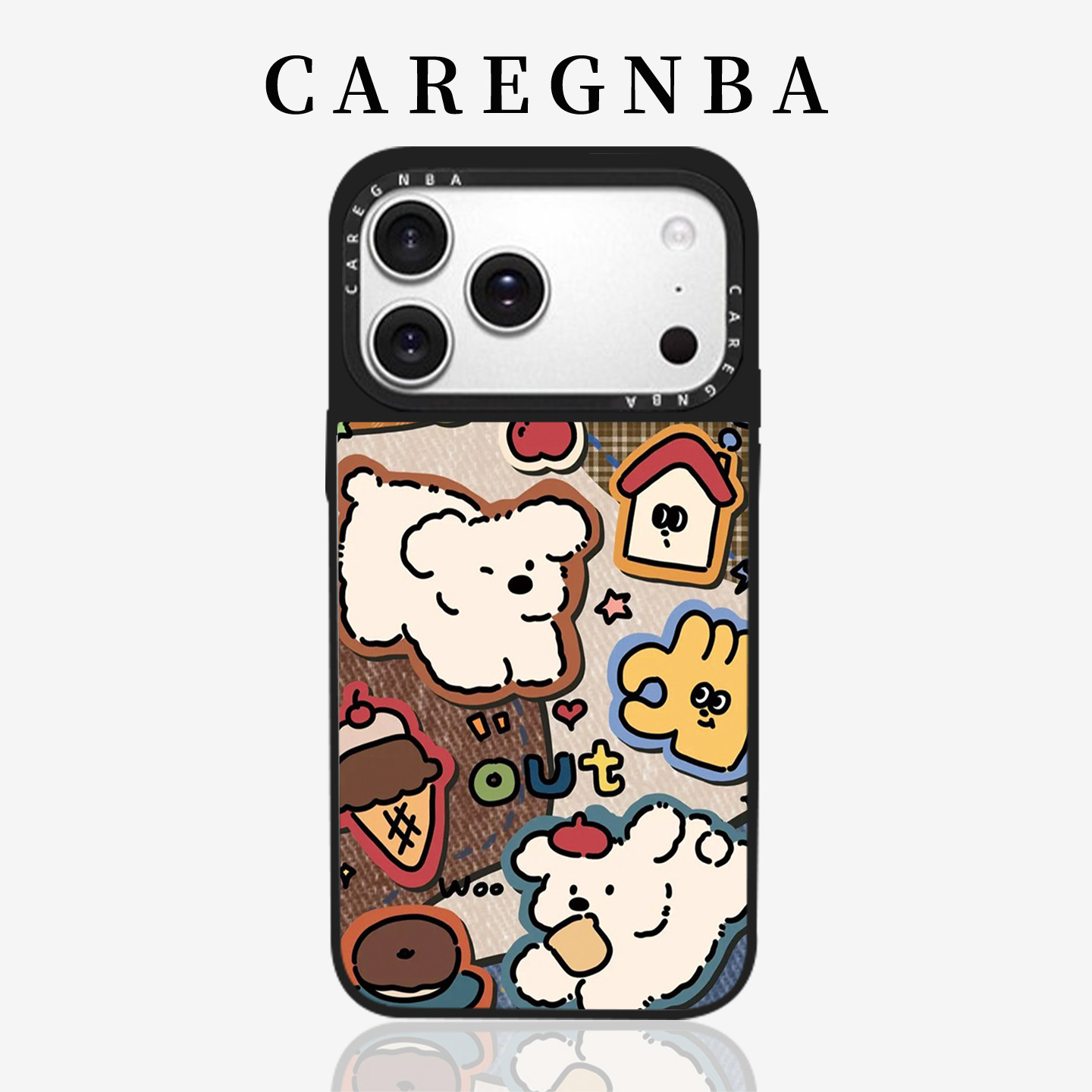 CAREGNBA联名复古小狗适用苹果17ProMax手机壳新款i