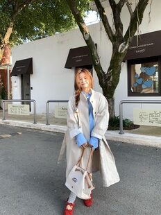 DAMEI大美 氛围感感温柔浪漫女主长款风衣 宽松小个子休闲外套女