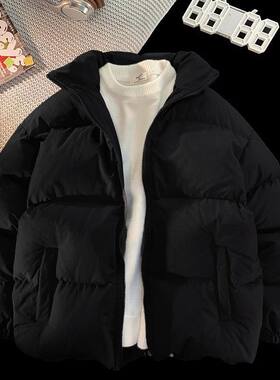 立领棉服冬季加厚男纯色外套棉衣