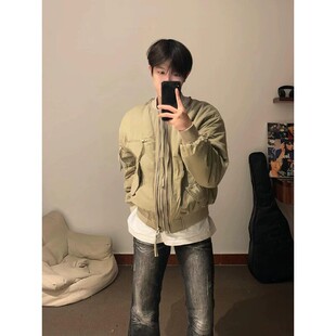 春秋季美式bomber复古cleanfit短款棒球服外套男高级感飞行员夹克