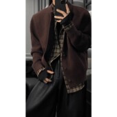 秋冬假两件慵懒上衣美式 男款 休闲针织外套 子拼接毛衣开衫 老钱风格