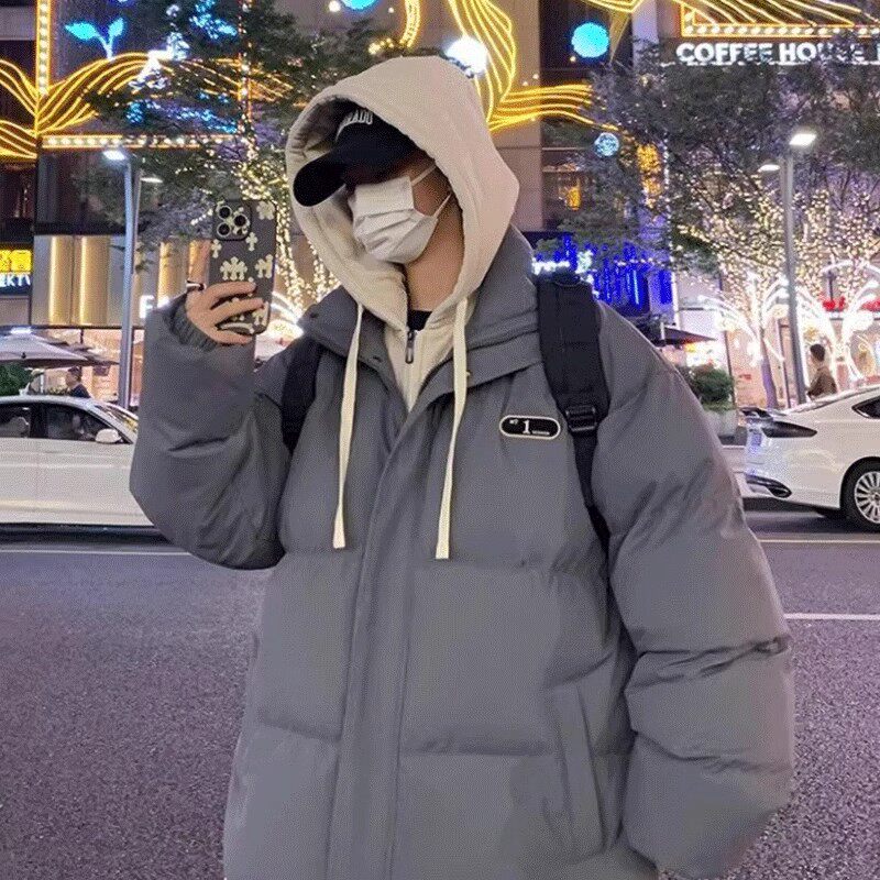 假两件羽绒棉服男士冬季加厚棉衣