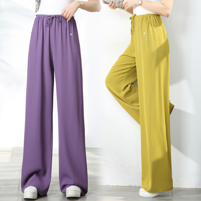 高腰休闲简约阔腿裤夏季薄款