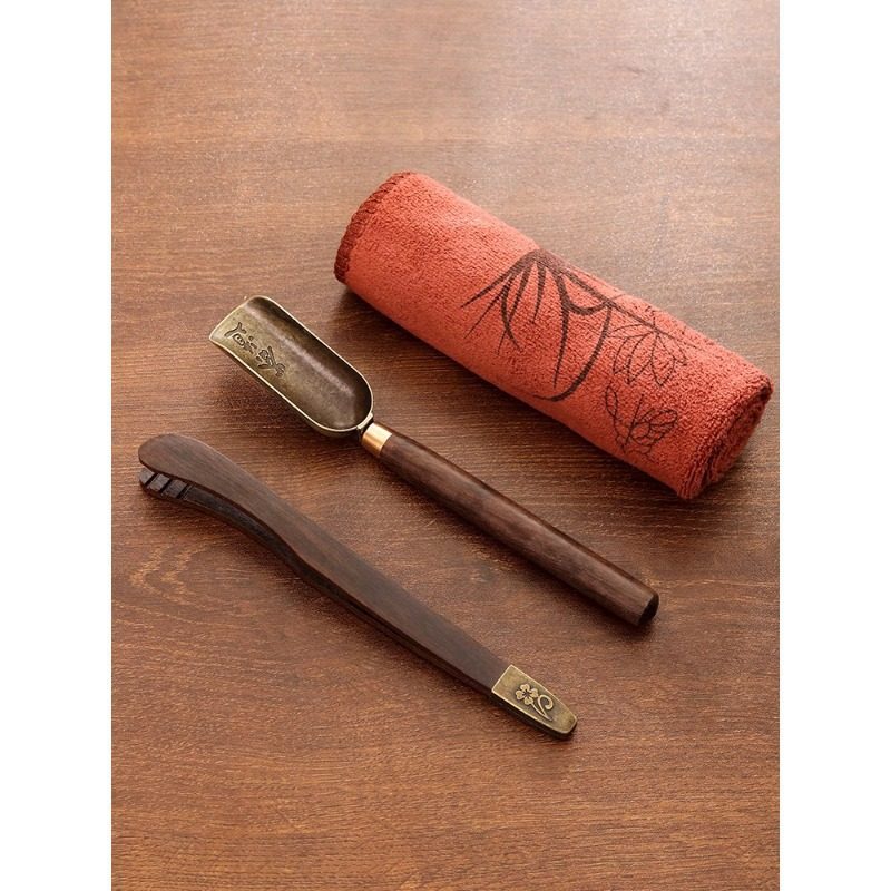 取茶杯茶夹实木茶勺三件套防滑茶叶功夫茶具配件茶器夹子黑檀镊子,餐饮具,茶夹,淘宝优惠券,粉丝福利购,淘宝优惠卷