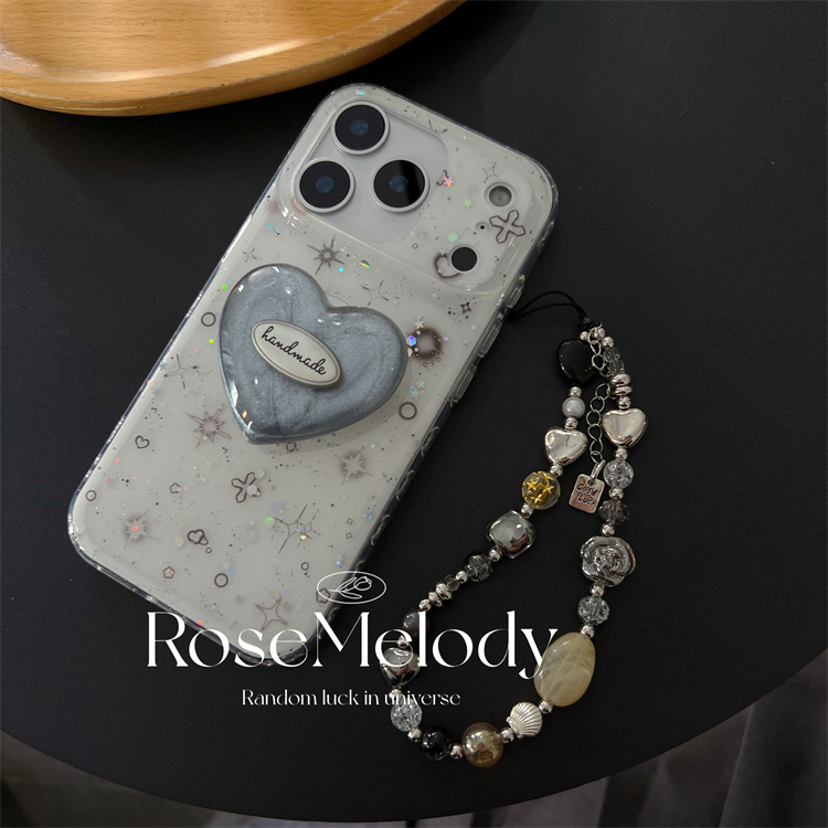 ins甜酷辣妹风十字架星星闪粉适用iPhone17promax手机壳苹果15银灰爱心支架16pro双层防摔14pro小众13保护套