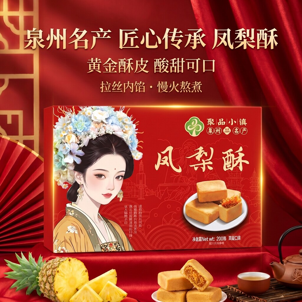 泉州特产凤梨酥 古法烘焙酥皮芒果酥 闽南手信伴手礼独立鲜装