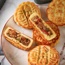 合什得【神池月饼】山西忻州神池胡麻油月饼老式手工五仁多口味
