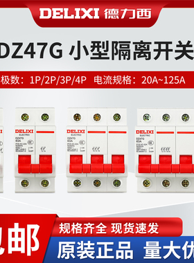 德力西数模化隔离开关DZ47G隔离刀闸开关断路器1P2P3P4P 20A-125A