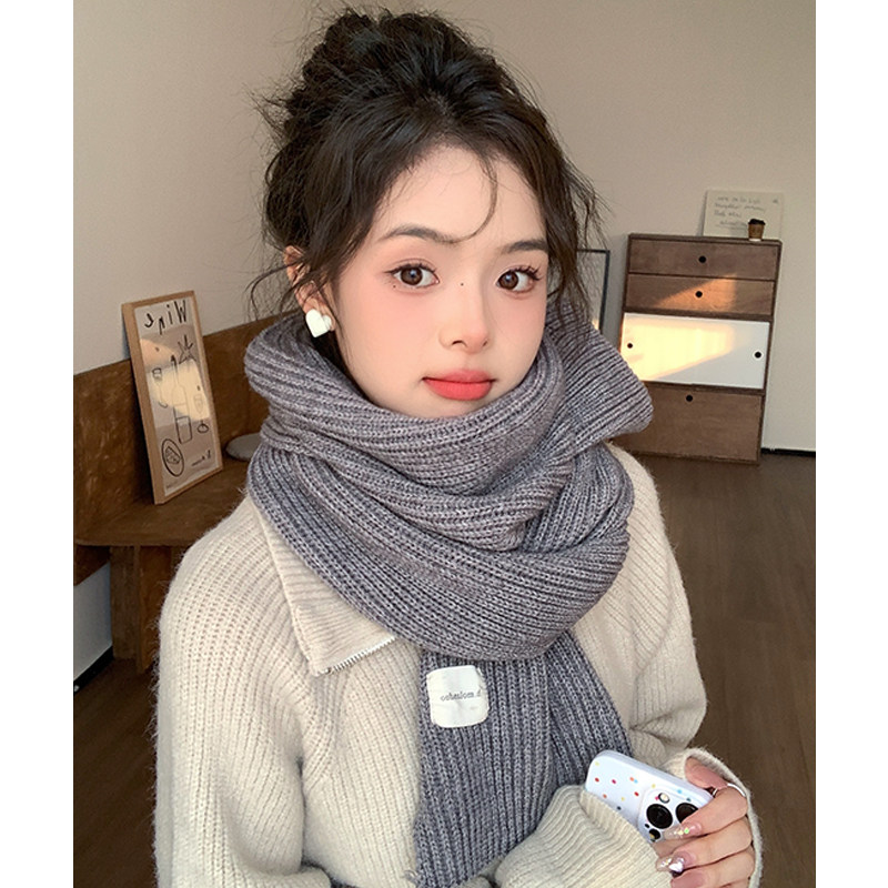 灰色围巾女冬季2025新款秋冬天韩系氛围感加厚保暖针织毛线高级感,服饰配件/皮带/帽子/围巾,围巾/丝巾/披肩,淘宝优惠券,粉丝福利购,淘宝优惠卷