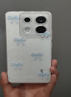 ins风蓝色蝴蝶结适用于OPPO真我13Pro手机壳realmeNeo7se/6/5全包防摔真我GT大师版清新v60/v25/v15保护套