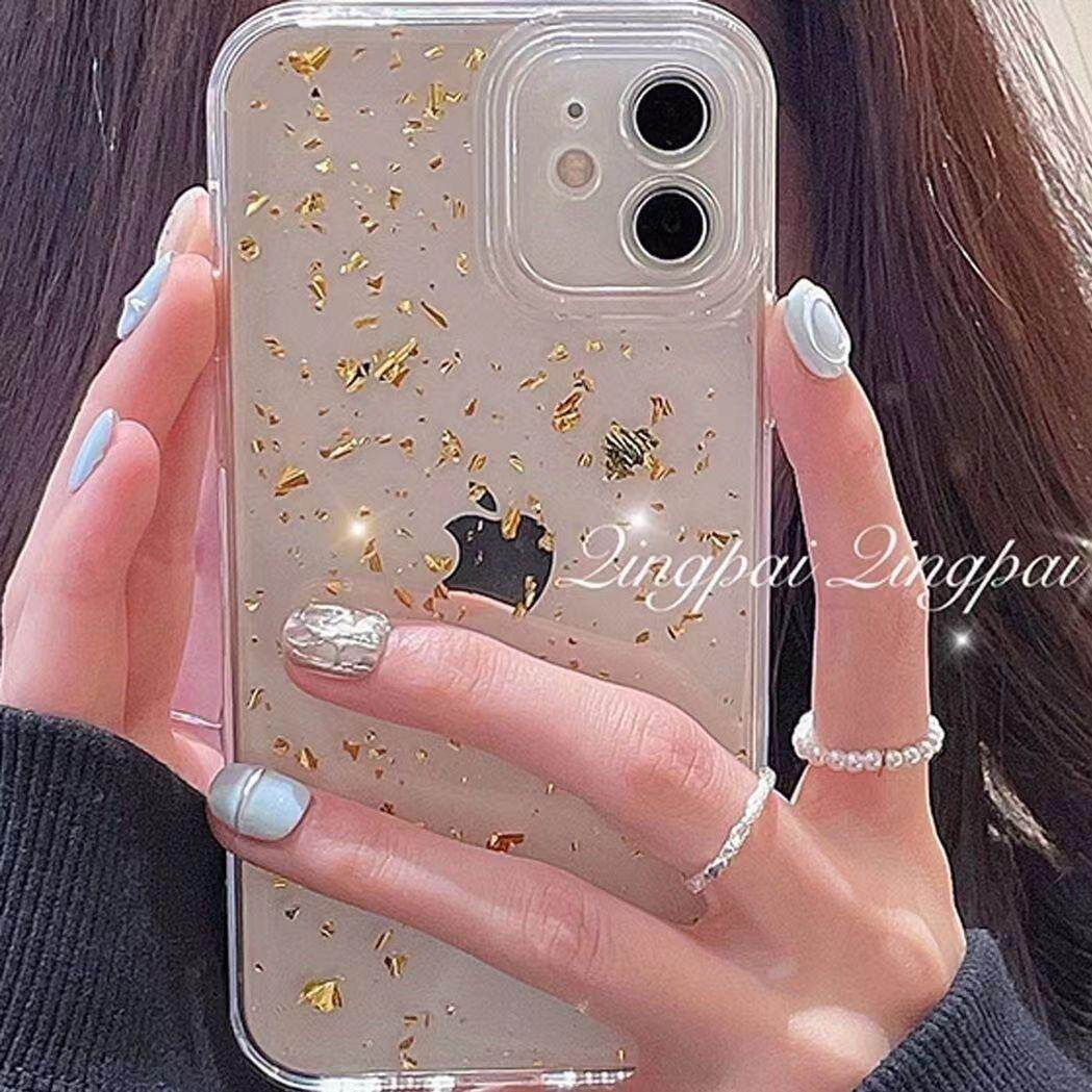 金箔华为p70pro+滴胶简约手机壳