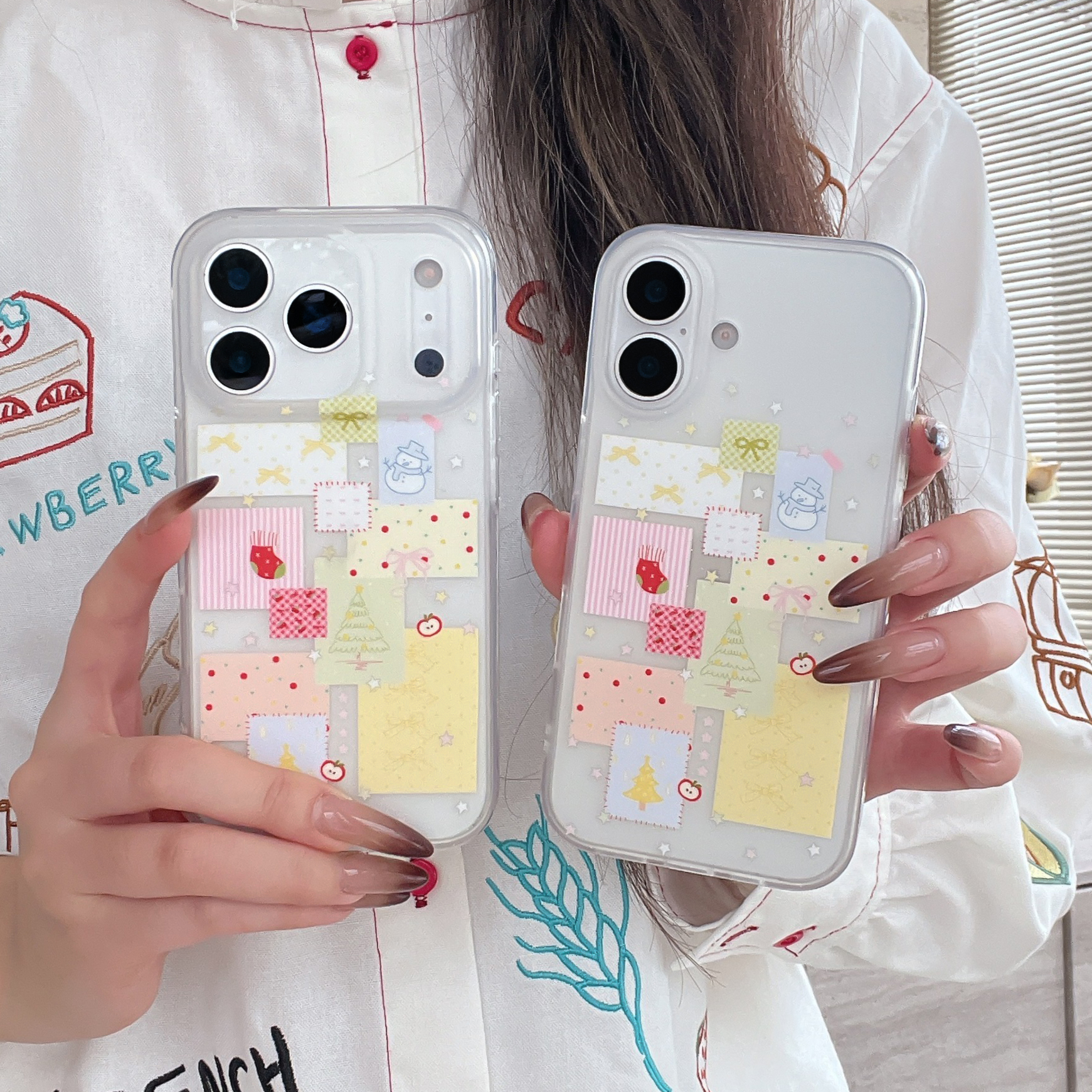 法式拼接圣诞树iPhone17手机壳