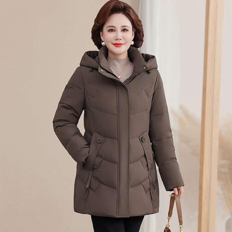 中老年妈妈羽绒服女式中长款大码宽松白鸭绒加厚冬装外套御寒保暖,女装/女士精品,羽绒服,淘宝优惠券,粉丝福利购,淘宝优惠卷