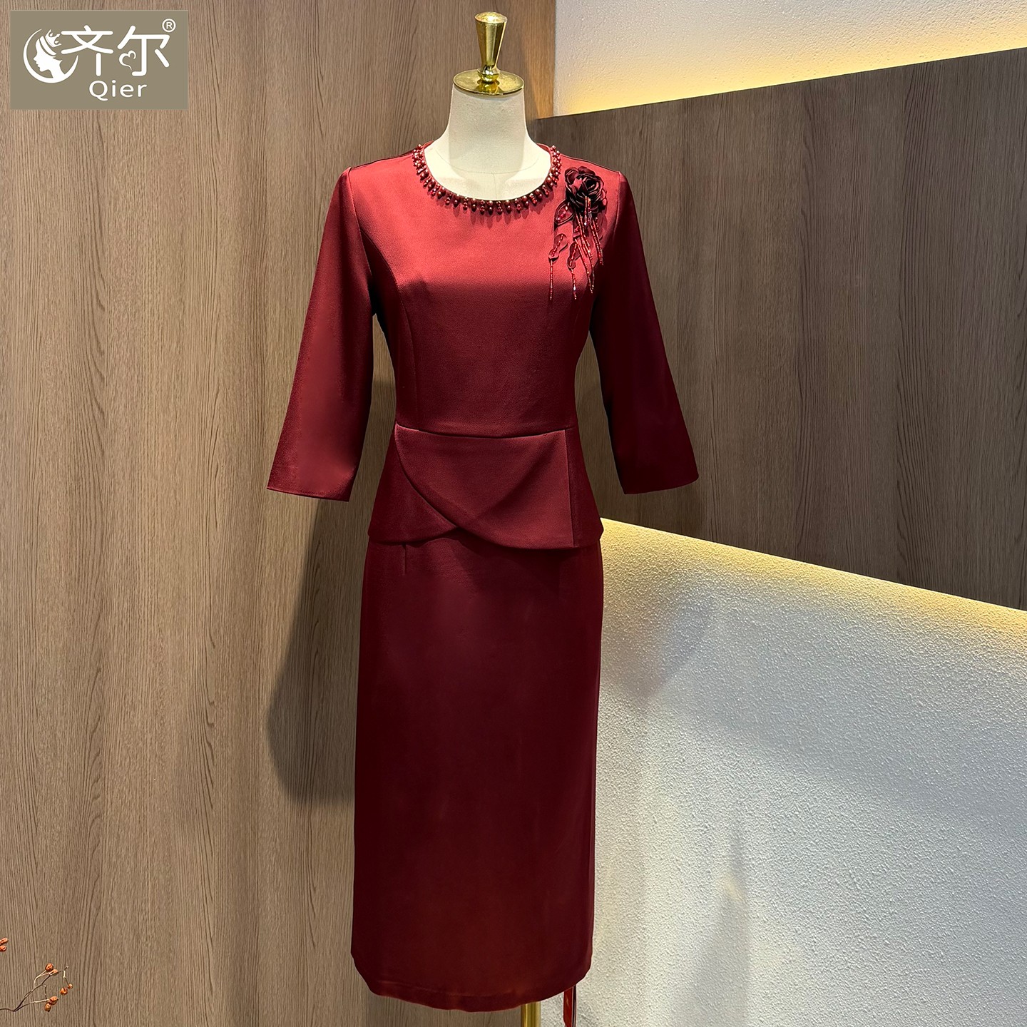 高端喜婆婆婚宴礼服大牌连衣裙大码遮肚子结婚喜服妈妈装平时可穿