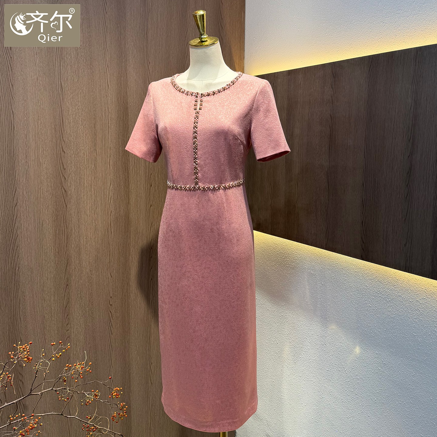 高端喜婆婆婚宴装平时可穿春夏新款礼服婚礼妈妈高贵连衣裙粉色