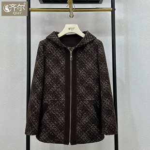 金貂绒2025秋季新款时尚休闲女士上衣短外套洋气中老年妈妈款风衣